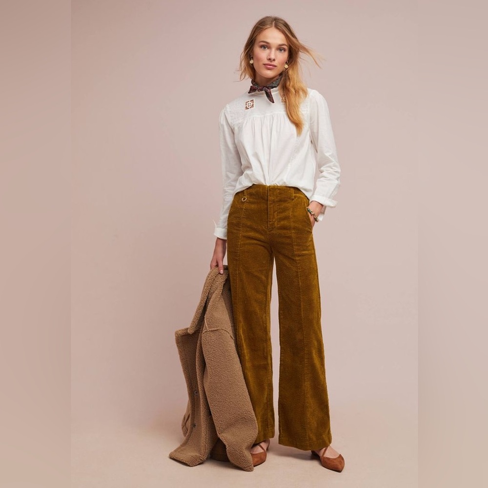 Anthropologie Ett:twa Wide Wale Leg Corduroy Pants Trousers
